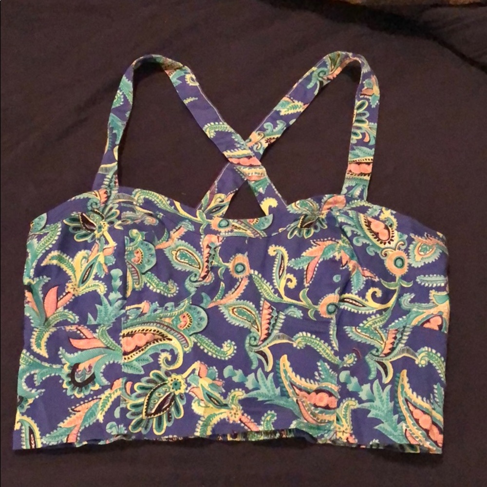 Stretchy paisley crop top!